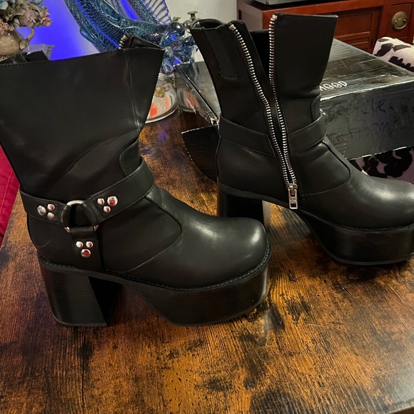 Platform moto boots - Picture 3 of 9